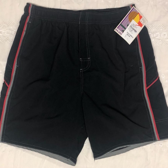 Alpine Other - NWT Men's Black & Red/Gray Stripe Alpine Bathing Suit
